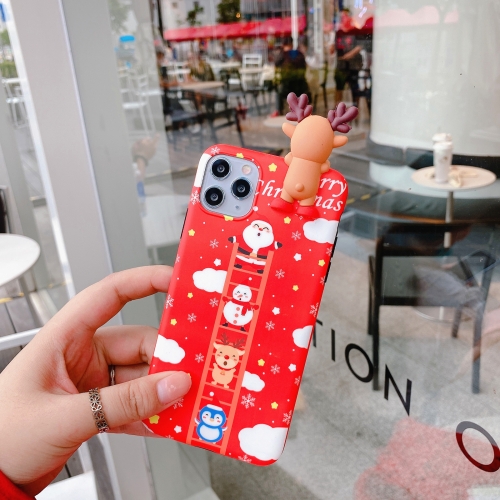 

Christmas Series Painted Pattern TPU Case For iPhone 11(Santa Claus + Lying Elk)