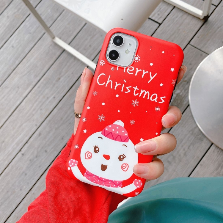

Christmas Series IMD Black Border Shockproof TPU Protective Case For iPhone 11(Snowman)