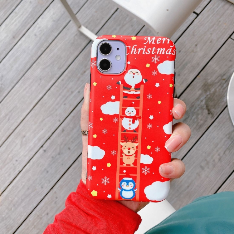 

Christmas Series IMD Black Border Shockproof TPU Protective Case For iPhone 12 / 12 Pro(Ladder)