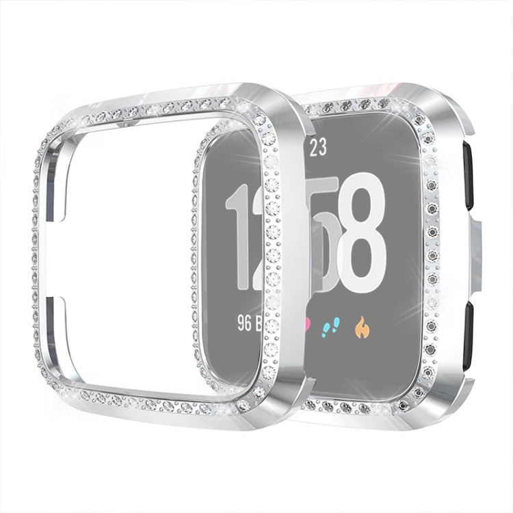 

For Fitbit Versa / Versa Lite Universal Smart Watch PC Diamond Protective Case(Silver)