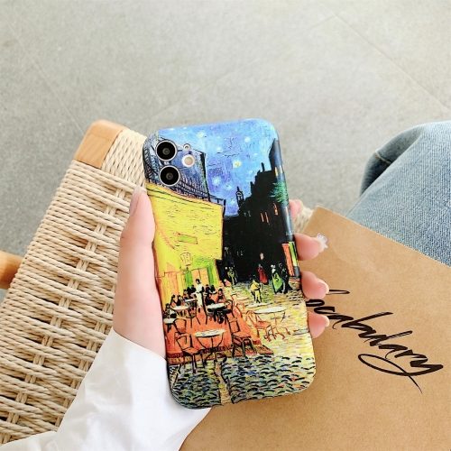 

IMD Workmanship TPU Oil Painting Protective Case For iPhone 12 Pro Max(Outdoor Cafe at Night)