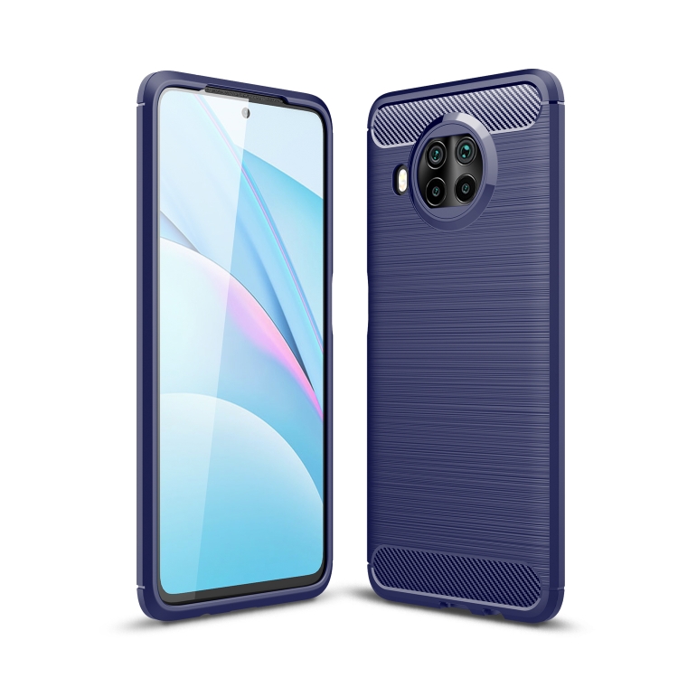 

For Xiaomi Mi 10T Lite 5G Brushed Texture Carbon Fiber TPU Case(Navy Blue)