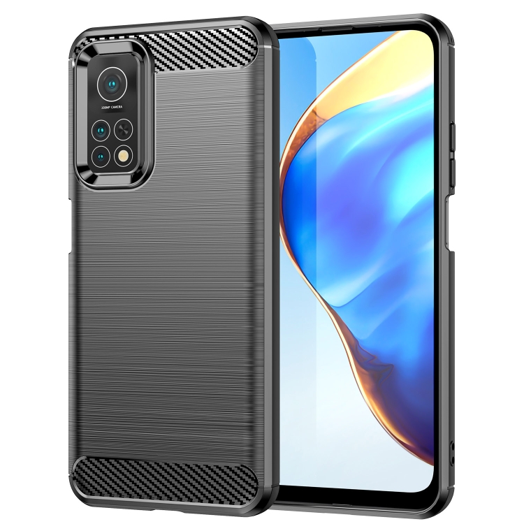

For Xiaomi Mi 10T Pro 5G Brushed Texture Carbon Fiber TPU Case(Black)