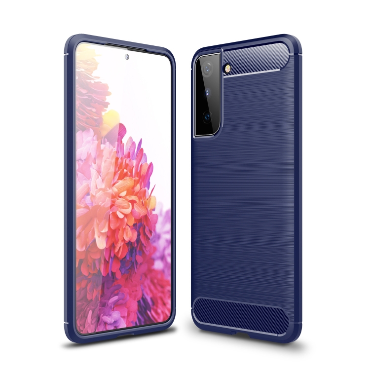 

For Samsung Galaxy S30 Brushed Texture Carbon Fiber TPU Case(Navy Blue)