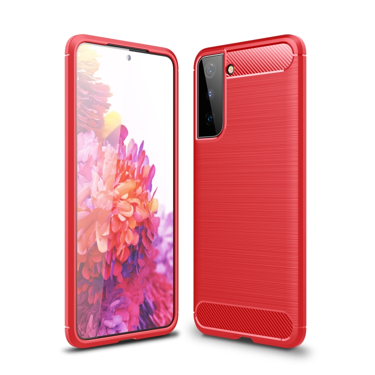 

For Samsung Galaxy S30 Brushed Texture Carbon Fiber TPU Case(Red)