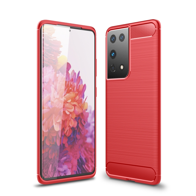 

For Samsung Galaxy S30 Ultra Brushed Texture Carbon Fiber TPU Case(Red)