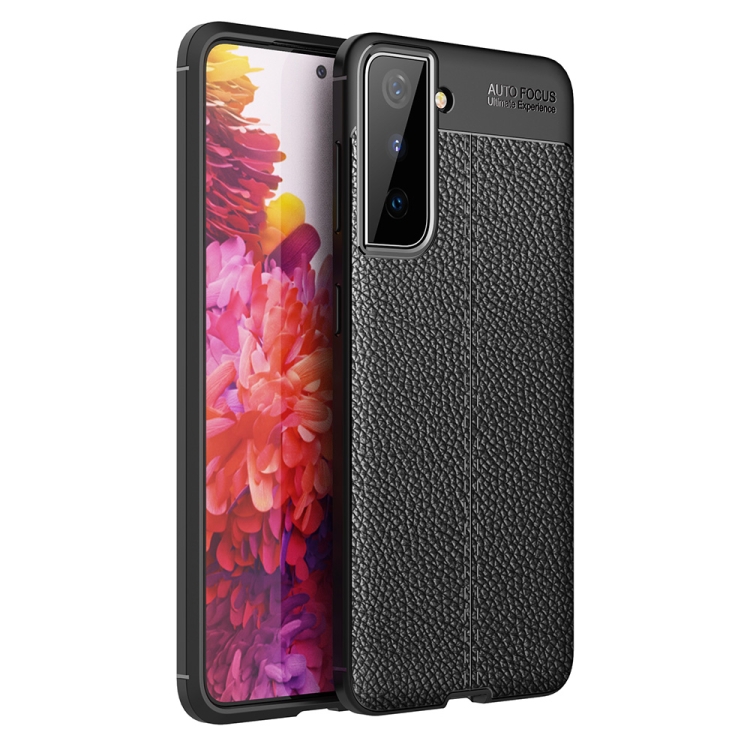 

For Samsung Galaxy S21 5G Litchi Texture TPU Shockproof Case(Black)