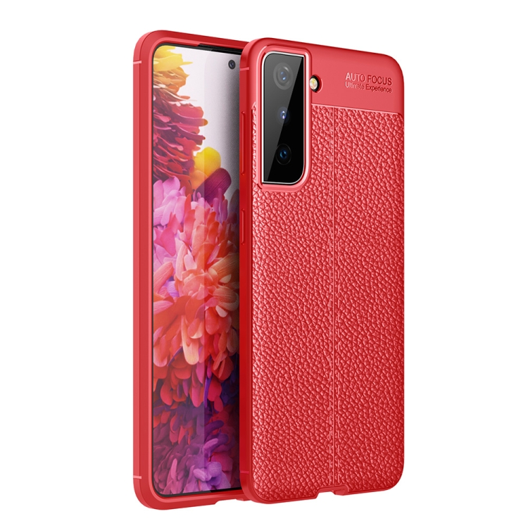 

For Samsung Galaxy S21 5G Litchi Texture TPU Shockproof Case(Red)