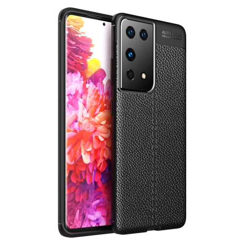 

For Samsung Galaxy S21 Ultra 5G Litchi Texture TPU Shockproof Case(Black)