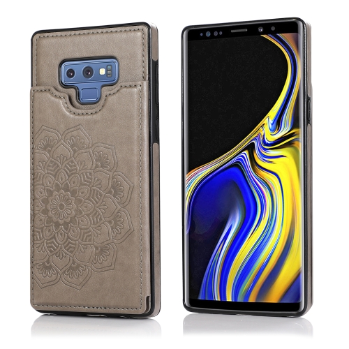 

For Samsung Galaxy Note9 Double Buckle Mandala Pattern PU+TPU Protective Case with Card Slots & Holder & Photo Frame(Grey)