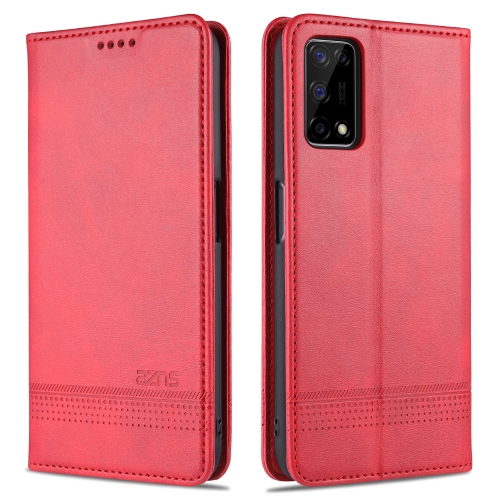 

For OPPO K7x / Realme V5 5G AZNS Magnetic Calf Texture Horizontal Flip Leather Case with Card Slots & Holder & Wallet(Red)