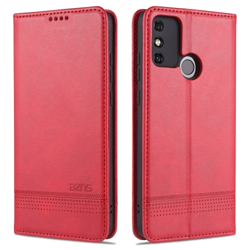 

For Huawei Honor 9A AZNS Magnetic Calf Texture Horizontal Flip Leather Case with Card Slots & Holder & Wallet(Red)