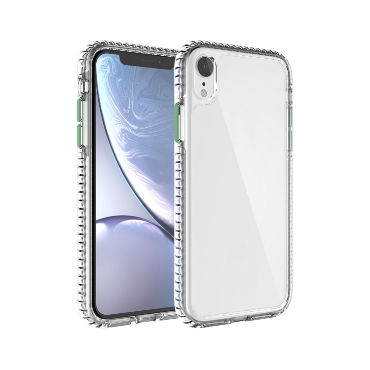 

2 in 1 Ultra Clear Elf Shockproof PC + TPU Case with Removable Color Button For iPhone XR(Green)
