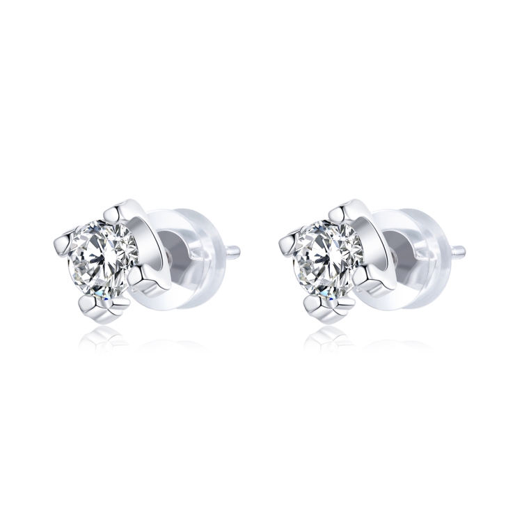 

S925 Sterling Silver Simple Style Zircon Women Earrings