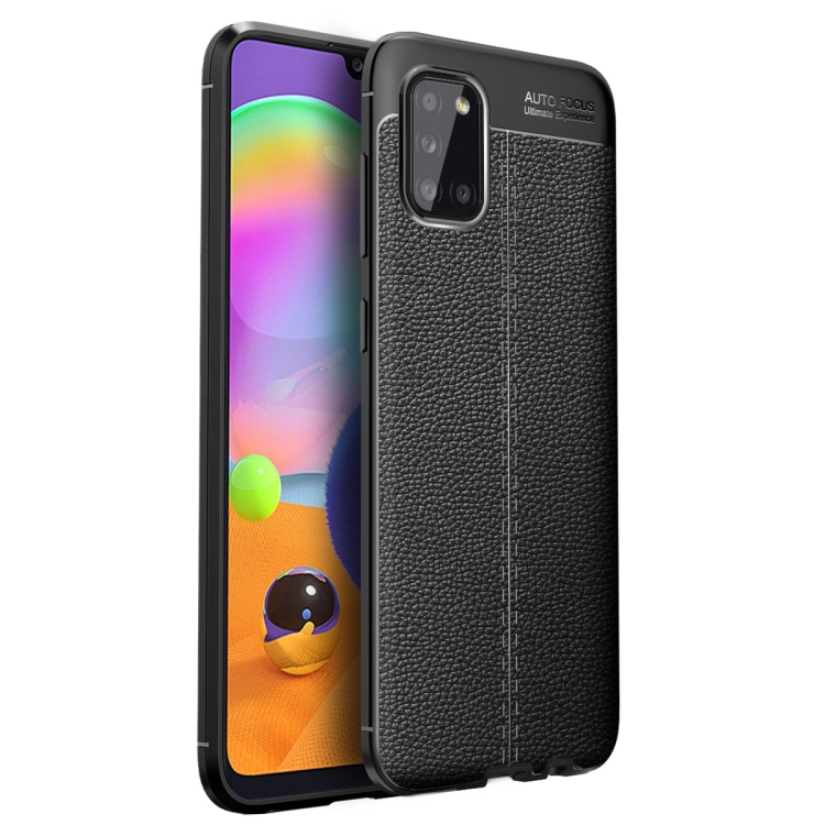 

For Samsung Galaxy A02s Litchi Texture TPU Shockproof Case(Black)