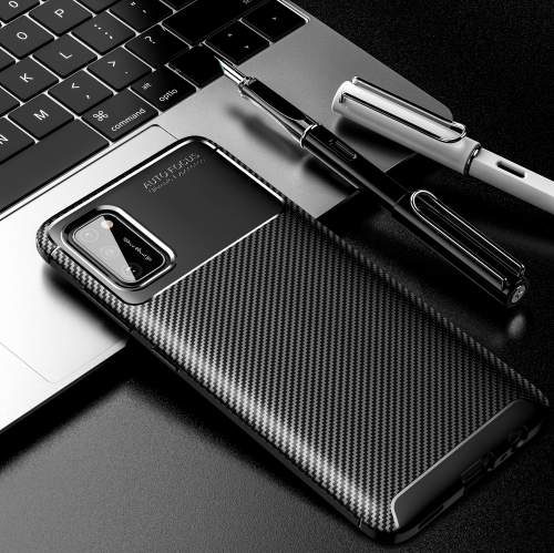 

For Samsung Galaxy A02s Carbon Fiber Texture Shockproof TPU Case(Black)