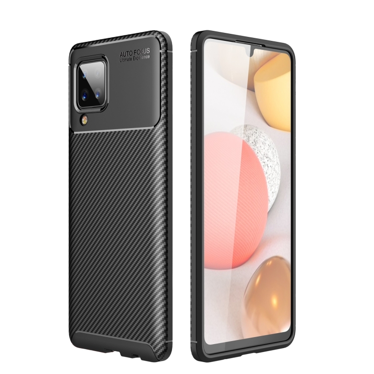 

For Samsung Galaxy A12 Carbon Fiber Texture Shockproof TPU Case(Black)
