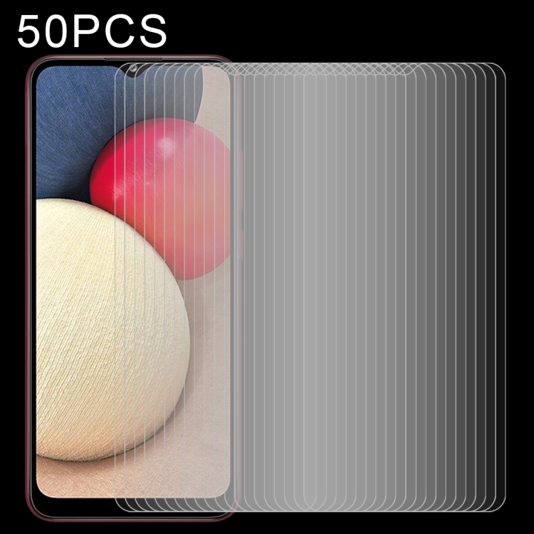 

For Samsung Galaxy A02s 50 PCS 0.26mm 9H 2.5D Tempered Glass Film