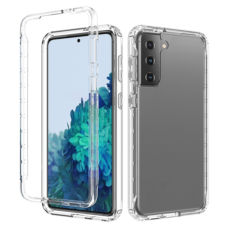

For Samsung Galaxy S21+ 5G Shockproof High Transparency Two-color Gradual Change PC+TPU Candy Colors Protective Case(Transparent)