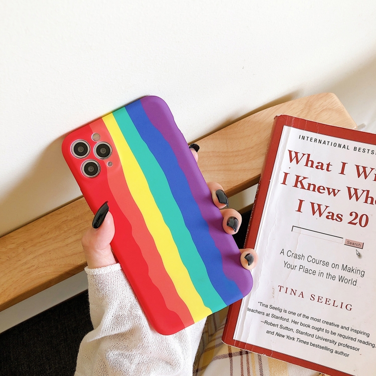 

Shockproof Liquid TPU Pattern Protective Case For iPhone 12 Pro(Vertical Rainbow)