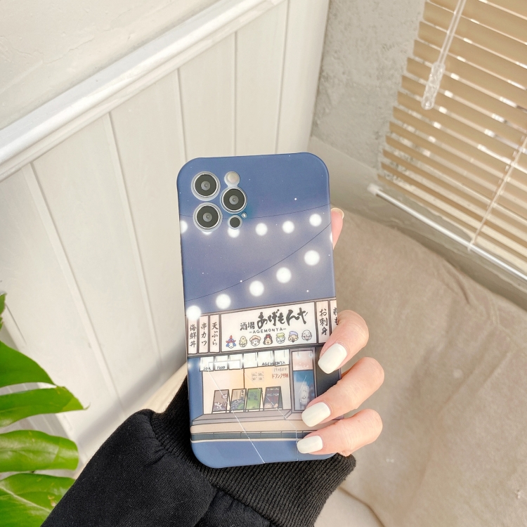 

Shockproof Liquid TPU Pattern Protective Case with Holder For iPhone 11 Pro Max(Sushi Restaurant)