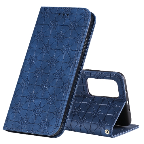 

For Xiaomi Mi 10T Pro 5G / Mi 10T 5G / Redmi K30s Lucky Flowers Embossing Pattern Magnetic Horizontal Flip Leather Case with Holder & Card Slots(Dark Blue)