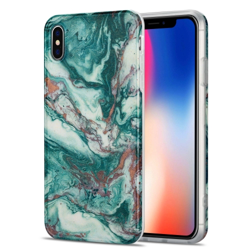 

TPU Gilt Marble Pattern Protective Case For iPhone X / XS(Green)