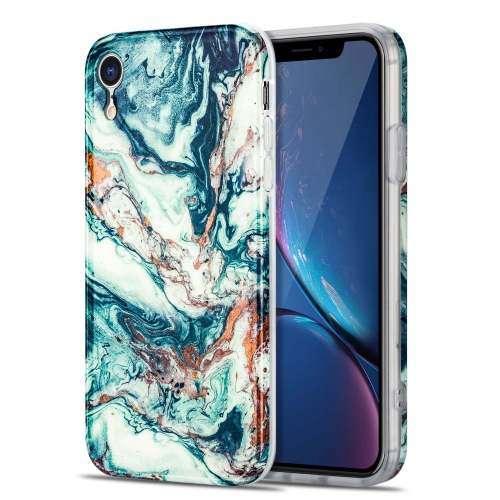 

TPU Gilt Marble Pattern Protective Case For iPhone XR(Green)