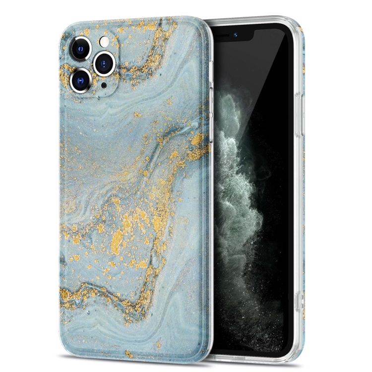 

TPU Gilt Marble Pattern Protective Case For iPhone 11 Pro(Light Blue)