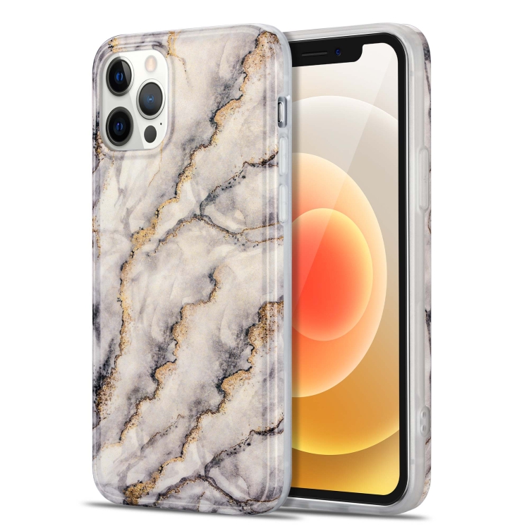 

TPU Gilt Marble Pattern Protective Case For iPhone 12(Grey)