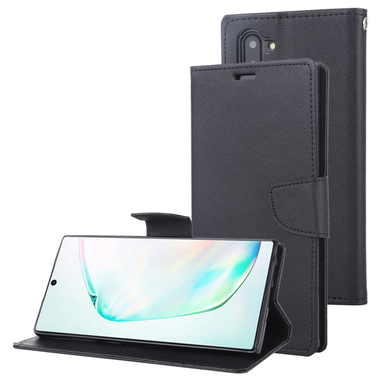 

For Galaxy Note 10 MERCURY GOOSPERY FANCY DIARY Horizontal Flip Leather Case with Holder & Card Slots & Wallet(Black)