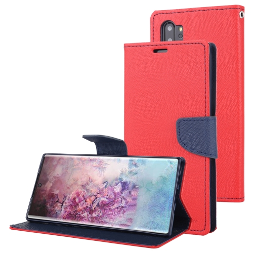 

For Galaxy Note 10+ MERCURY GOOSPERY FANCY DIARY Horizontal Flip Leather Case with Holder & Card Slots & Wallet(Red)