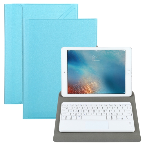 

Universal Detachable Bluetooth Keyboard + Leather Case with Touchpad for iPad 9-10 inch, Specification:White Keyboard(Blue)