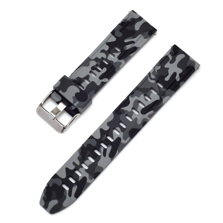 

For Galaxy Watch 22mm Camouflage Silicone Watch Band(Grey)