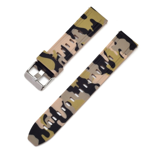 

For Galaxy Watch 22mm Camouflage Silicone Watch Band(Khaki)