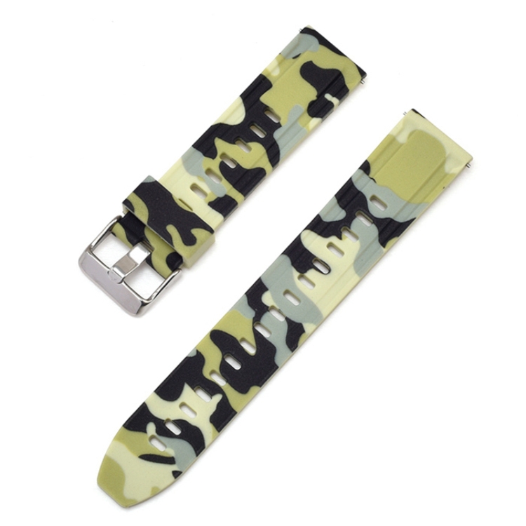 

For Galaxy Watch 22mm Camouflage Silicone Watch Band(Green)