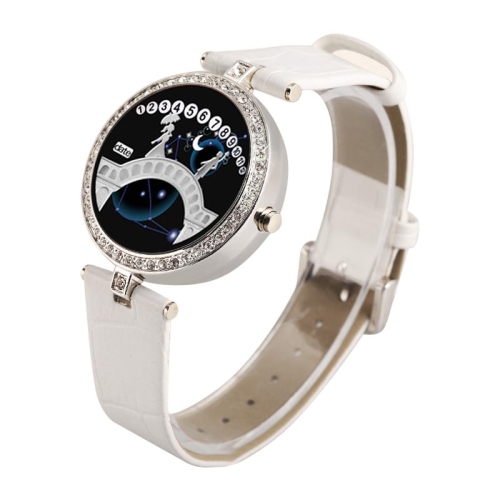 

addies MY-B31 Women Constellation Lover Bridge Diamond Leather Strap LED Electronic Watch, Style:Silver Shell(Aquarius)