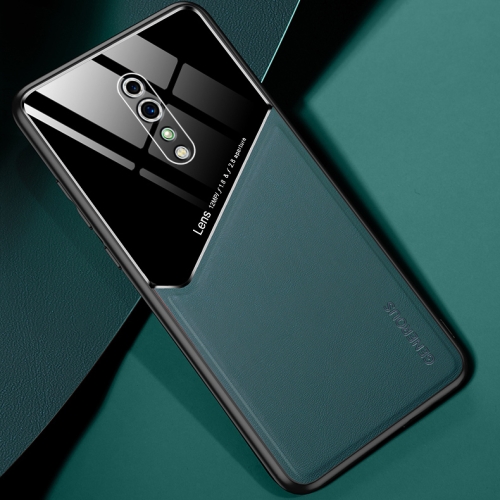 

For OPPO Reno Z All-inclusive Leather + Organic Glass Protective Case with Metal Iron Sheet(Green)