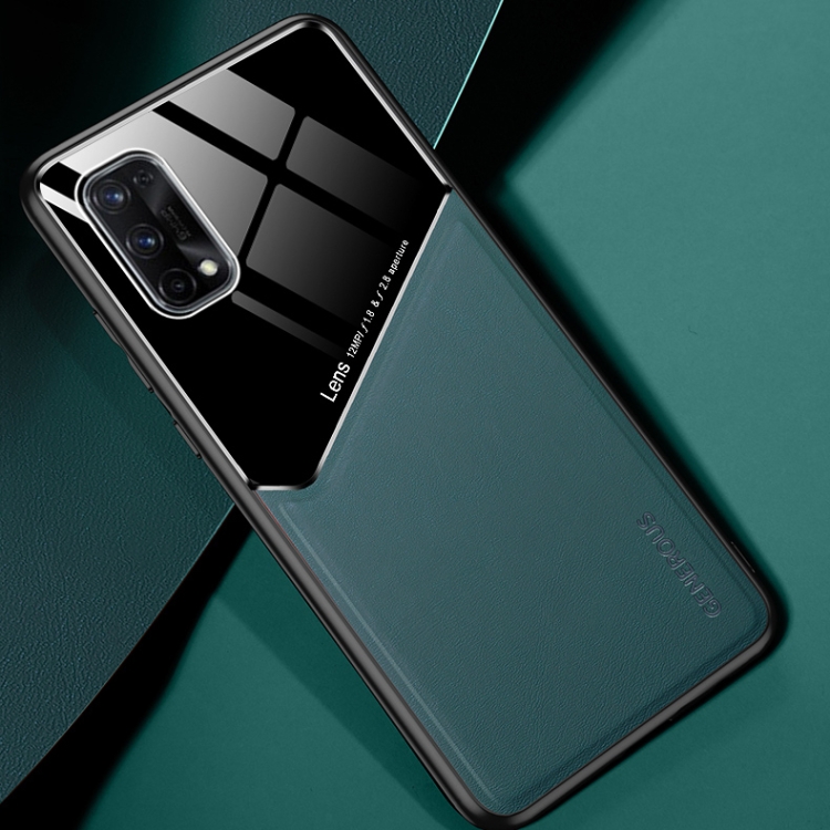 

For OPPO Realme X7 All-inclusive Leather + Organic Glass Protective Case with Metal Iron Sheet(Green)
