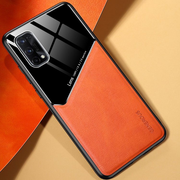 

For OPPO Realme X7 All-inclusive Leather + Organic Glass Protective Case with Metal Iron Sheet(Yellow)