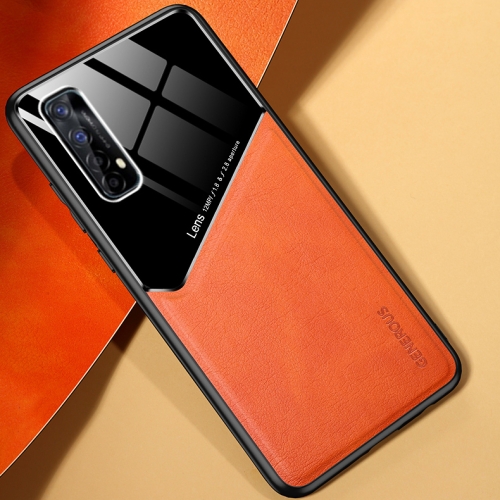 

For OPPO Realme 7 All-inclusive Leather + Organic Glass Protective Case with Metal Iron Sheet(Yellow)