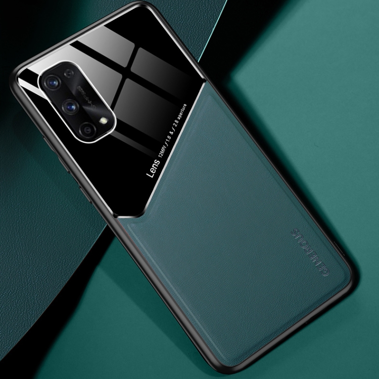

For OPPO Realme 7 Pro All-inclusive Leather + Organic Glass Protective Case with Metal Iron Sheet(Green)