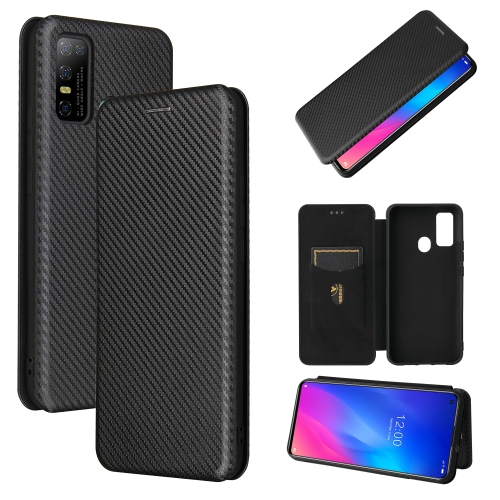 

For DOOGEE N30 Carbon Fiber Texture Magnetic Horizontal Flip TPU + PC + PU Leather Case with Card Slot(Black)