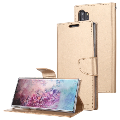 

For Galaxy Note 10+ MERCURY GOOSPERY BRAVO Series Crazy Horse Texture Horizontal Flip Leather Case with Holder & Card Slots & Wallet((Gold)