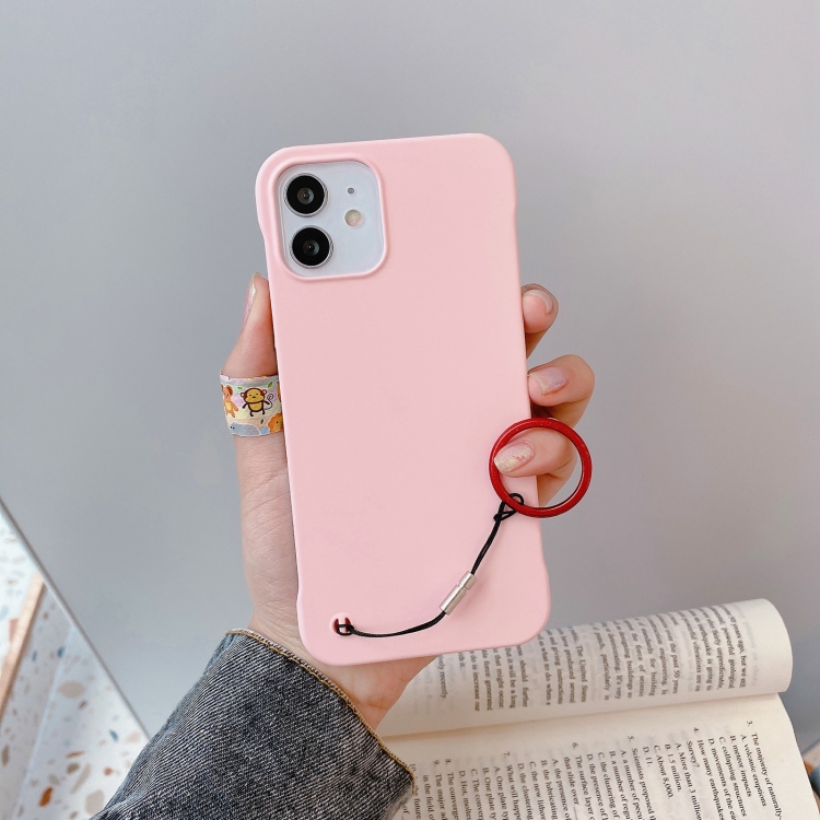 

Skin Feeling Protective Case with Lanyard For iPhone 12 / 12 Pro(Pink)
