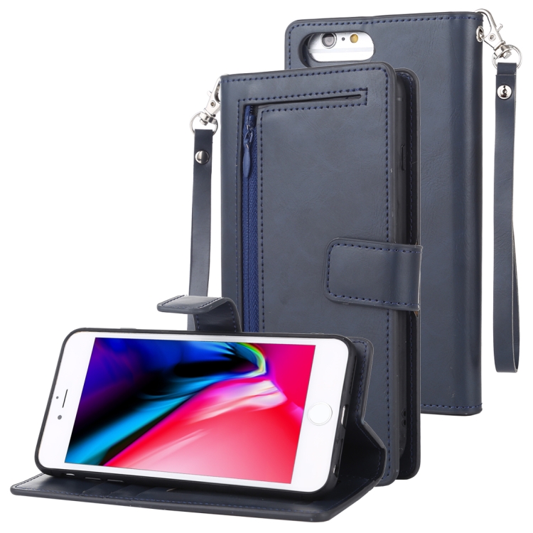 

For iPhone 8 Plus MERCURY GOOSPERY DETACHABLE DIARY Detachable Horizontal Flip Leather Case with Holder & Card Slots & Zipper & Wallet(Navy)