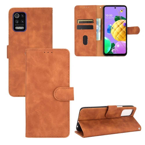 

For LG K52 / K62 Solid Color Skin Feel Magnetic Buckle Horizontal Flip Calf Texture PU Leather Case with Holder & Card Slots & Wallet(Brown)