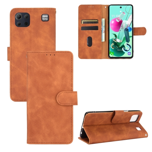 

For LG K92 5G Solid Color Skin Feel Magnetic Buckle Horizontal Flip Calf Texture PU Leather Case with Holder & Card Slots & Wallet(Brown)