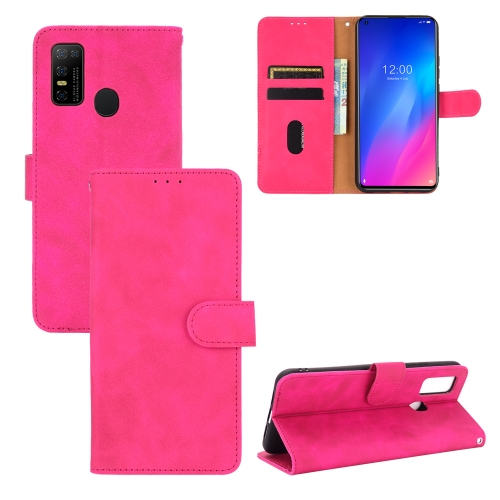 

For DOOGEE N30 Solid Color Skin Feel Magnetic Buckle Horizontal Flip Calf Texture PU Leather Case with Holder & Card Slots & Wallet(Rose Red)