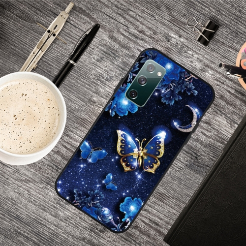 

For Samsung Galaxy S20 FE Oil Embossed Coloured Drawing Pattern Shockproof TPU Protective Case(Phnom Penh Butterfly)